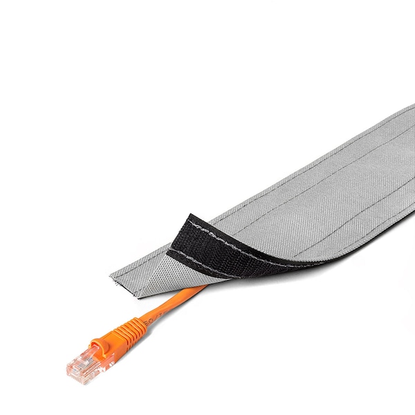 Carpet Cable Cover, 10 ft L, 3 in W, 1 Channel, Nylon, Gray